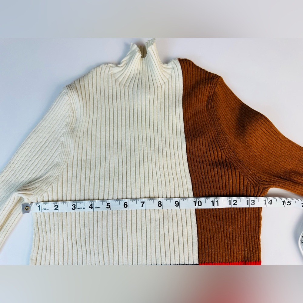 Banana Republic Women's Medium  HARBISON Color-Block Ribbed Sweater #755350 Euc - Picture 7 of 9